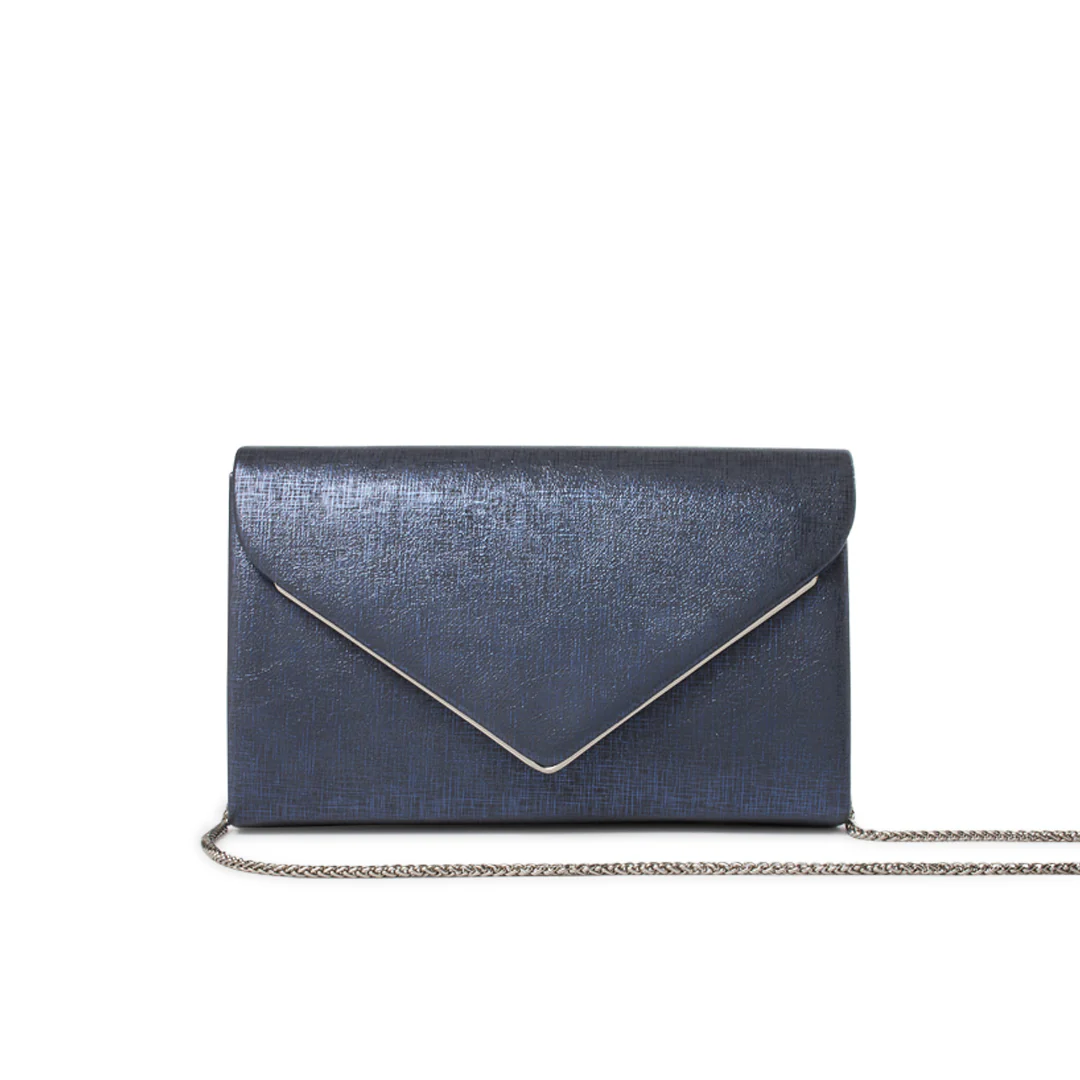 Delyssa Navy Shimmer Clutch Bag - Image 5