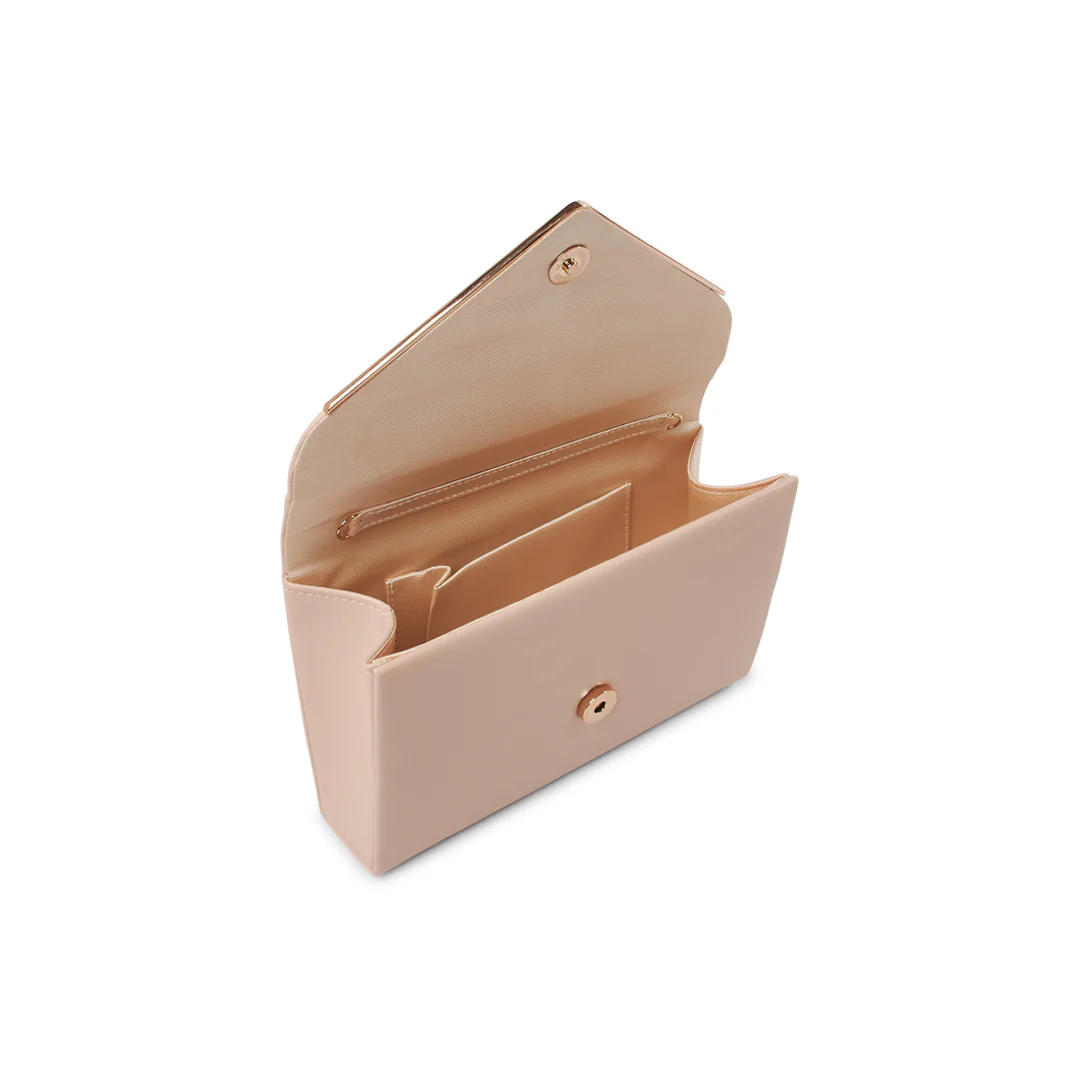 Delyssa Nude Faux Leather Clutch Bag - Image 4