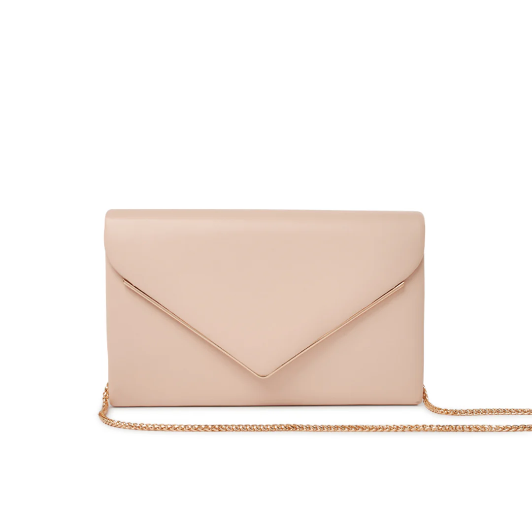 Delyssa Nude Faux Leather Clutch Bag - Image 5